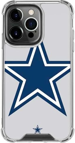 حافظة هاتف Skinit الشفافة متوافقة مع iPhone 14 Pro - تصميم شعار كبير مرخص رسميًا من NFL Dallas Cowboys in Kuwait