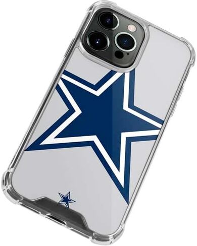 حافظة هاتف Skinit الشفافة متوافقة مع iPhone 14 Pro - تصميم شعار كبير مرخص رسميًا من NFL Dallas Cowboys in Kuwait