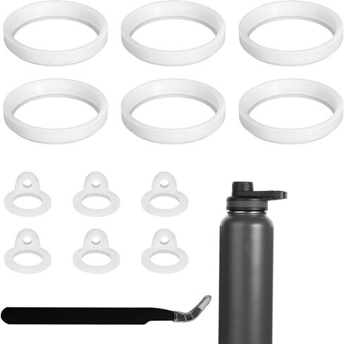 13pcs Water Bottle Lid Replacement for Thermoflask 24/32/40/64oz, Water Bottle Gasket Replacement Accessories & Tweezers Silicone O Ring Seal Ring Part Compatible with Thermoflask Spout Lid in Kuwait
