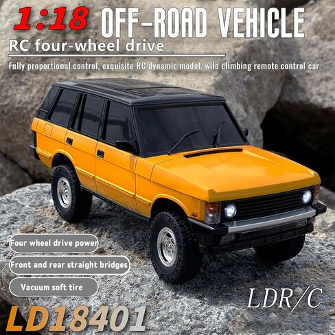 سيارة التسلق LDRC 1/18 Rc Ld18401 4wd للطرق الوعرة، سيارة احترافية للبالغين، طراز سيارات زاحفة تعمل بالتحكم عن بعد (أصفر) in Kuwait