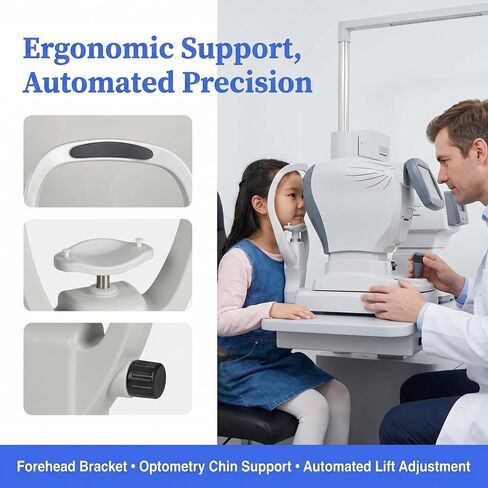 Adjustable Chin Rest Forehead Support for Auto Refractometer, Vision Training Accessories, Ophthalmic Equipment, Glasses Bracket, Optometry Essential, White in Kuwait