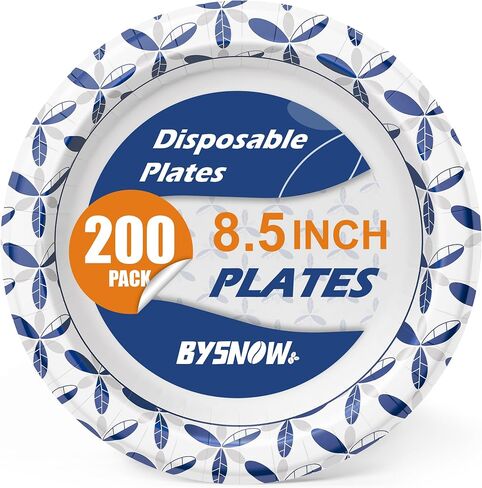 BYSNOW 140 Pack Paper Plates 10 inch, Disposable Heavy Duty Bulk Plates, Soak Proof for Dinner, Party, Birthday and Picnic in Kuwait