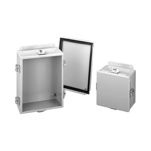 Hoffman A404NF J Box, NEMA 4, Clamp Cover, Steel, 4.00" x 4.00" x 3.00", Gray in Kuwait
