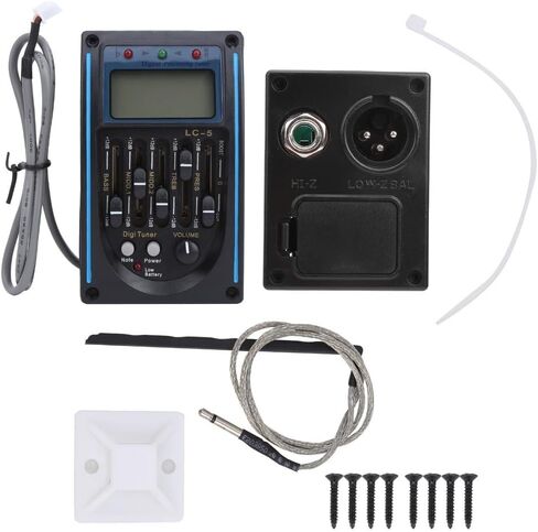 Acoustic Guitar Pickup – Adjustable EQ Guitar Preamp with Piezo Pickup, LCD Display & Volume Control, ABS+Metal Construction (97.5x58mm/3.84x2.28in)‌ in Kuwait