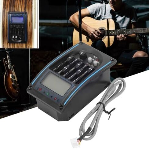 Acoustic Guitar Pickup – Adjustable EQ Guitar Preamp with Piezo Pickup, LCD Display & Volume Control, ABS+Metal Construction (97.5x58mm/3.84x2.28in)‌ in Kuwait