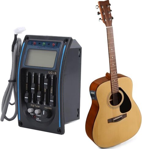 Acoustic Guitar Pickup – Adjustable EQ Guitar Preamp with Piezo Pickup, LCD Display & Volume Control, ABS+Metal Construction (97.5x58mm/3.84x2.28in)‌ in Kuwait