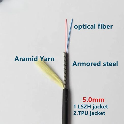 شريط توصيل الألياف الضوئية TPU LC-LC PCD235 بكرة 4 كور SM (50 متر LC-LC) in Kuwait