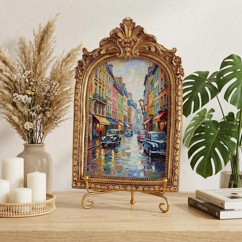 6 Pcs 3 Size Gold Plate Stands for Display, 4 6 8 Inch Plate Holder & 6-Cup and Saucer Display Stand for Displaying Picture Frames, Book, Card, Bowl, Decorative Plates in Kuwait