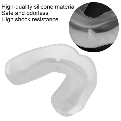 Fangs Boxing Mouthguard Muay Thai Mouth Guard Fighting Taekwondo Sanda Protective Gear Basketball Football Mouth Guard with a Storage Box for Sports Transparent White in Kuwait