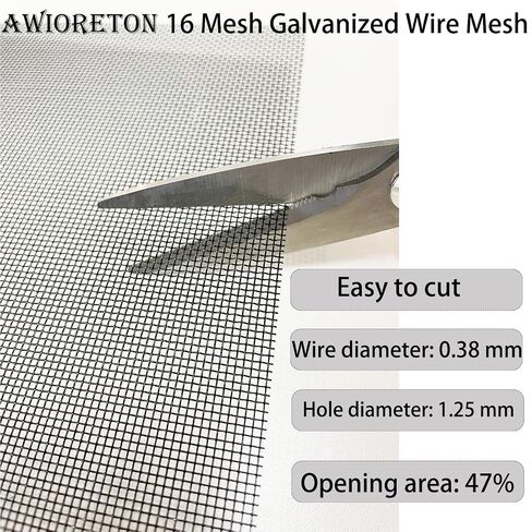 Wire Mesh PVC Coated Galvanized,2 Pack 16 Mesh 8 × 12 inch（30 X 21CM） Woven Wire Mesh for Vent, Cage, Cabinets Mesh, DIY Project. in Kuwait