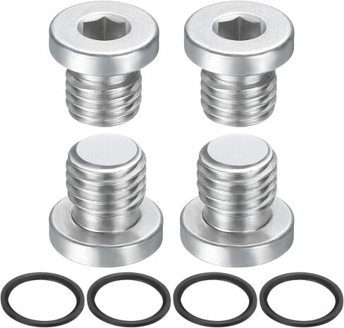 Generic 4 قطع SAE 5/16-24 UNF قابس تركيب الأنابيب ذات الرأس السداسي الداخلي، قابس مقبس خيط من الصلب الكربوني العالمي مع حلقة على شكل O لإنهاء نهايات الأنابيب أو المصارف البديلة in Kuwait