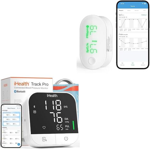 جهاز قياس ضغط الدم iHealth Track Pro من أعلى الذراع ومقياس التأكسج اللاسلكي in Kuwait