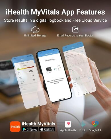 جهاز قياس ضغط الدم iHealth Track Pro من أعلى الذراع ومقياس التأكسج اللاسلكي in Kuwait