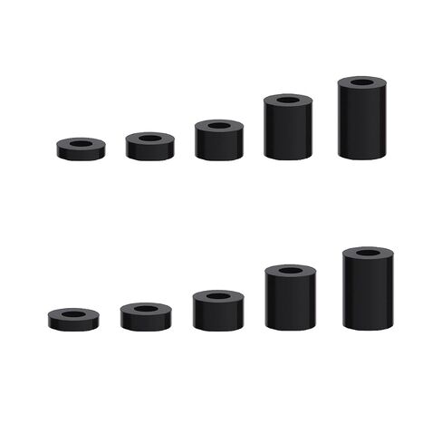 300pcs Nylon Round Spacers, Electrical Outlet Screw ABS Spacer ID 6mm Length 3mm 5mm 8mm 10mm 12mm 15mm 20mm 25mm 30mm 35mm Plastic Spacers Without Threaded for M6 Screws Bracket, Black in Kuwait