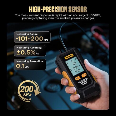 Mini Differential Pressure Gauge, High Precision Manometer with ±0.5% FS Accuracy, -101~200kPa Range, 6 Units for Automotive Engine, Brake and HVAC Testing in Kuwait