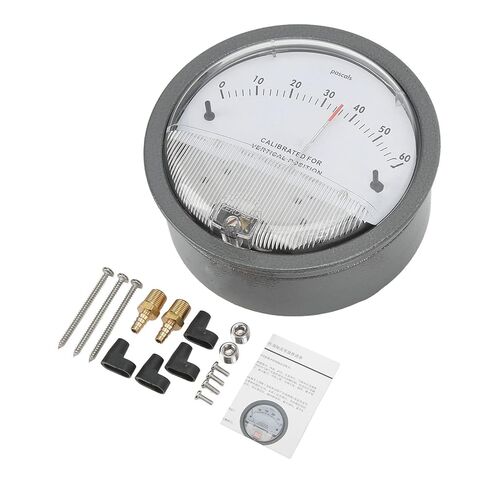 Smart Differential Pressure Gauge Aluminum Alloy Construction with Clear Scale for HVAC Systems Industrial Applications Gray 1 Unit in Kuwait