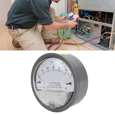 Smart Differential Pressure Gauge Aluminum Alloy Construction with Clear Scale for HVAC Systems Industrial Applications Gray 1 Unit in Kuwait