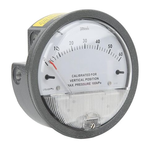Smart Differential Pressure Gauge Aluminum Alloy Construction with Clear Scale for HVAC Systems Industrial Applications Gray 1 Unit in Kuwait