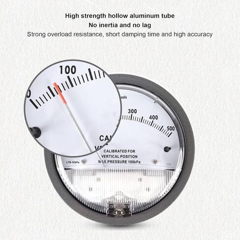 Smart Differential Pressure Gauge Aluminum Alloy Construction with Clear Scale for HVAC Systems Industrial Applications Gray 1 Unit in Kuwait
