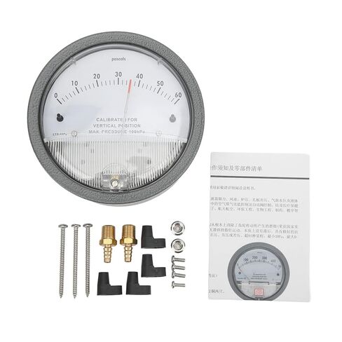 Smart Differential Pressure Gauge Aluminum Alloy Construction with Clear Scale for HVAC Systems Industrial Applications Gray 1 Unit in Kuwait