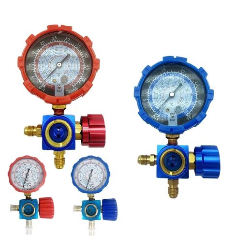 1pc Air Condition Manifold Gauge with Sight Glass R22/R410A/R134A/R404A Pressure A/C Refrigeration Charging Tool(1pcs High Metal) in Saudi Arabia