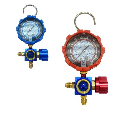1pc Air Condition Manifold Gauge with Sight Glass R22/R410A/R134A/R404A Pressure A/C Refrigeration Charging Tool(1pcs High Metal) in Kuwait