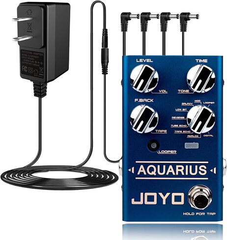 حزمة دواسة التأخير الرقمية JOYO R-07 Aquarius مع مصدر طاقة بدواسة DC 9V (800mA -1A) محول تيار متردد in Saudi Arabia