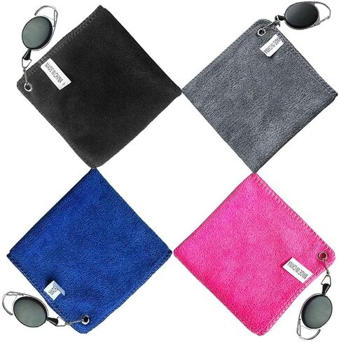 Golf Towel Cotton Cleaning Cloth for Golfer Absorbent and Quick Drying with Retractable Hook for Sports Enthusiasts in Kuwait