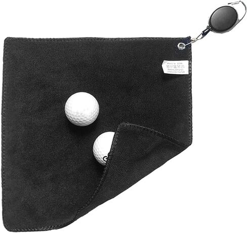 Golf Towel Cotton Cleaning Cloth for Golfer Absorbent and Quick Drying with Retractable Hook for Sports Enthusiasts in Kuwait