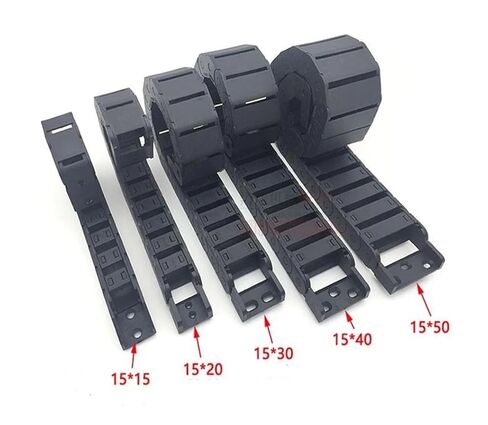 L1000mm 15x15 20 30 40 50 مللي متر كابل سلسلة سحب الأسلاك الناقل مع موصلات نهاية لأدوات آلة التوجيه باستخدام الحاسب الآلي (15x15 خارج مفتوحة R28) in Kuwait