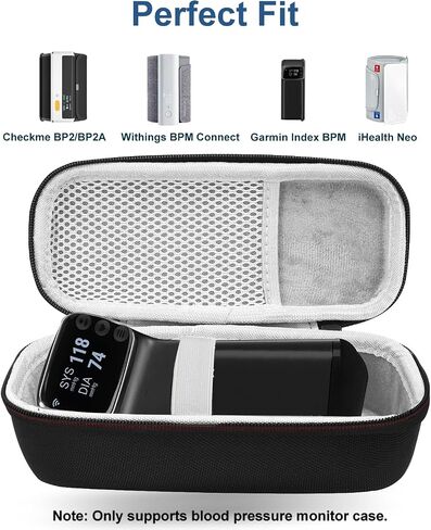 Hard Travel Case for Garmin Index BPM Blood Pressure Monitor Cuff, Protect Storage Case for Garmin Index BPM BP Monitor, for Checkme BP2 & BP2A BP Machine, Black in Kuwait