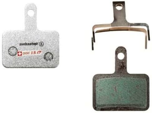 وسادات فرامل SwissStop Disc 15 E - مركب أداء عالي التحمل - يناسب أنظمة فرامل قرص Shimano MT200، MT400، UR300 وTektro Aries، TRP Spyre in Kuwait
