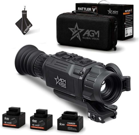 AGM Global Vision Rattler V2 Thermal Imaging Scope for Hunting, High Resolution with High Sensitivity Thermal Optics, Waterproof & Durable, Includes Rechargeable Battery, Charger, & Cloth in Saudi Arabia