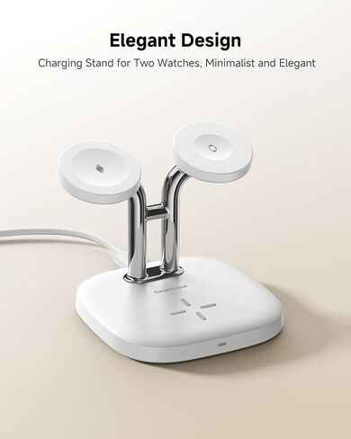 حامل شاحن ساعة SwanScout المزدوج، الجانب الأيسر فقط لساعة Samsung Watch 8/8 Classic/Ultra/7/6/6 Classic/5 Pro/5/4، الجانب الأيمن فقط لساعة Apple 11/9/8/7/6/Ultra 3/SE 3، SwanScout 704D (أسود) in Kuwait