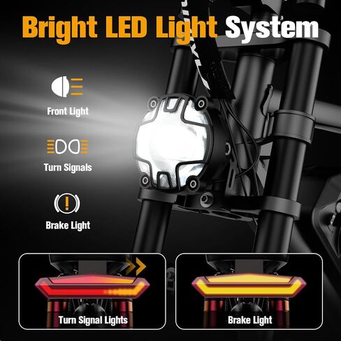 Electric Bike for Adults, 52V 40Ah Battery Peak 2000W Motor 35MPH, 50-180 Miles, 20" Fat Tire Dirt Bicycle Dual Suspension All Terrain Motorcycle, Moped Style Ebike for Mountains Snow Sand Road in Kuwait