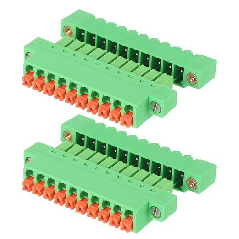 MECCANIXITY 2 Set 3.81 mm 0.15" Pitch Terminal Block, 7 Vertical Pin Spring PCB Mount Terminal Block Pluggable Male & Female Circuit Board Connector 300V 8A for 26-16AWG Cable in Kuwait