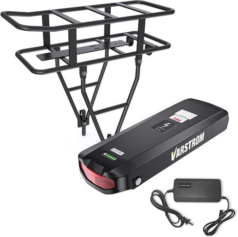 48V 17.5Ah Rear Rack Ebike Battery - Lithium Ion Bike Battery for 0-1200W Electric Bike Motor Kit, for BAFANG Voilamart AW Ebikeling Pexmor L-Fater E-Bike Conversion Kit - W/Charger & Rack in Kuwait