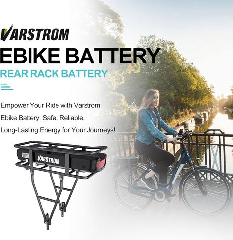 48V 17.5Ah Rear Rack Ebike Battery - Lithium Ion Bike Battery for 0-1200W Electric Bike Motor Kit, for BAFANG Voilamart AW Ebikeling Pexmor L-Fater E-Bike Conversion Kit - W/Charger & Rack in Kuwait