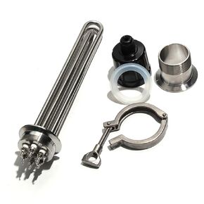 1pcs Brewing Heating Element 2" OD63mm Tri Clamp 220V/380V 3/4.5/6/9/12KW SUS304 Immersion Water Heater with Accessories(220V 6KW 250mm) in Saudi Arabia