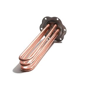 Electric Boiling Water Heater Red Copper Tube 220V/380V 3/6/7.5/9/12KW with Flange and Mounting Holes(380V,12KW 320mm L) in Saudi Arabia