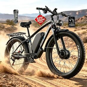 EBike Peak 8000W Dual Motor Electric Bike for Adults,52V 32AH Battery Up to 47 M-P-H 100 Miles EBike, 24" /26" Fat Tire Off Road Commute Electric Bicycle, UL2849 Certified By SGS in Kuwait