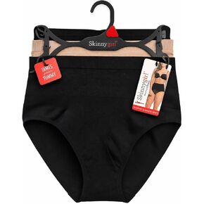 Skinnygirl Women's Shapear - Microfiber Bikini غير سلس تشكيل ملابس داخلية موجزة (3 عبوات) (Ondine Blush/White/Black ، متوسط) in Kuwait