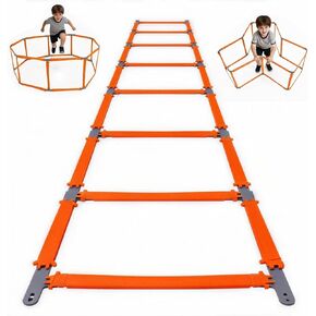 Speed Ladder, Agility Ladder Speed Training Equipment, 2-in-1 Adjustable Hurdle Ladder for Soccer, Rugby, Fitness, Footwork and Agility Training in Kuwait