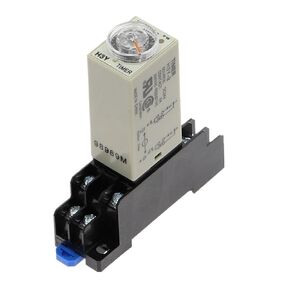 Power-on Delay Rotary Knob DPDT 1S/5S/10S/30S/60S/3M/5M/10M/30M Timer Timing Time Relay AC/DC 24V H3Y-2 with Base Socket PYF08A(Voltage AC 24V,0-30 Minute) in Kuwait