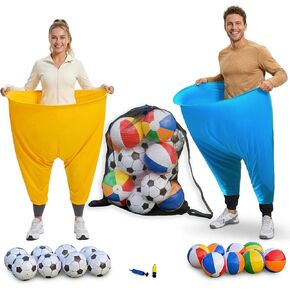 مجموعة ألعاب Granny Pants Yard - ألعاب القذف الخارجية للبالغين | سراويل قابلة للتمدد كبيرة الحجم، كرات نطاطة، مضخات هواء، حقيبة تخزين كرات رياضية مقاس XXL، لم شمل العائلة، الحفلات، اليوم الميداني in Kuwait