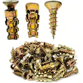 6×14mm Short Expansion Screw Set for Cabinet Hinge Repair & Stripped Thread Restoration, Secure Door Hinge Fastening, Fits 6mm Drill Holes in Wood, Tile, Stone(50) in Kuwait