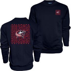 Blue 84 NHL Officially Licensed Crewneck Sweatshirt Front/Back Curl Team Color in Kuwait