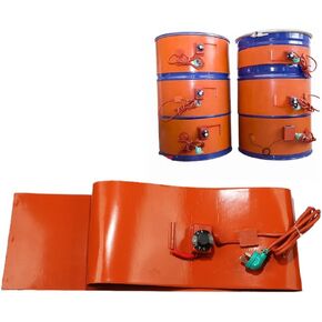 Flexible Silicone Heater Pad, 1200W Oil Drum Heating Belt with Adjustable Thermostat (30-150℃) for Valves, Instruments & Grease, 900x250mm - Efficient Temperature Control in Kuwait