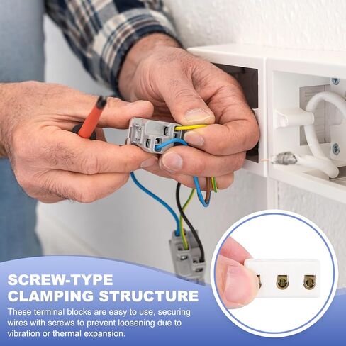 MECCANIXITY 5 Pcs 3 Way Ceramics Terminal Blocks, 15A 110V-600V High Temp Porcelain Ceramic Electrical Connectors with Brass Conductors 33x19x15 mm for Electric Wire Cable in Kuwait