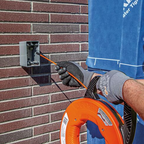 شريط سمكة كهربائي غير موصل 56383 من Klein Tools، ساحبة أسلاك من الألياف الزجاجية متعددة الأخدود، طرف من النايلون، غطاء ومقبض محسن، 100 قدم in Kuwait